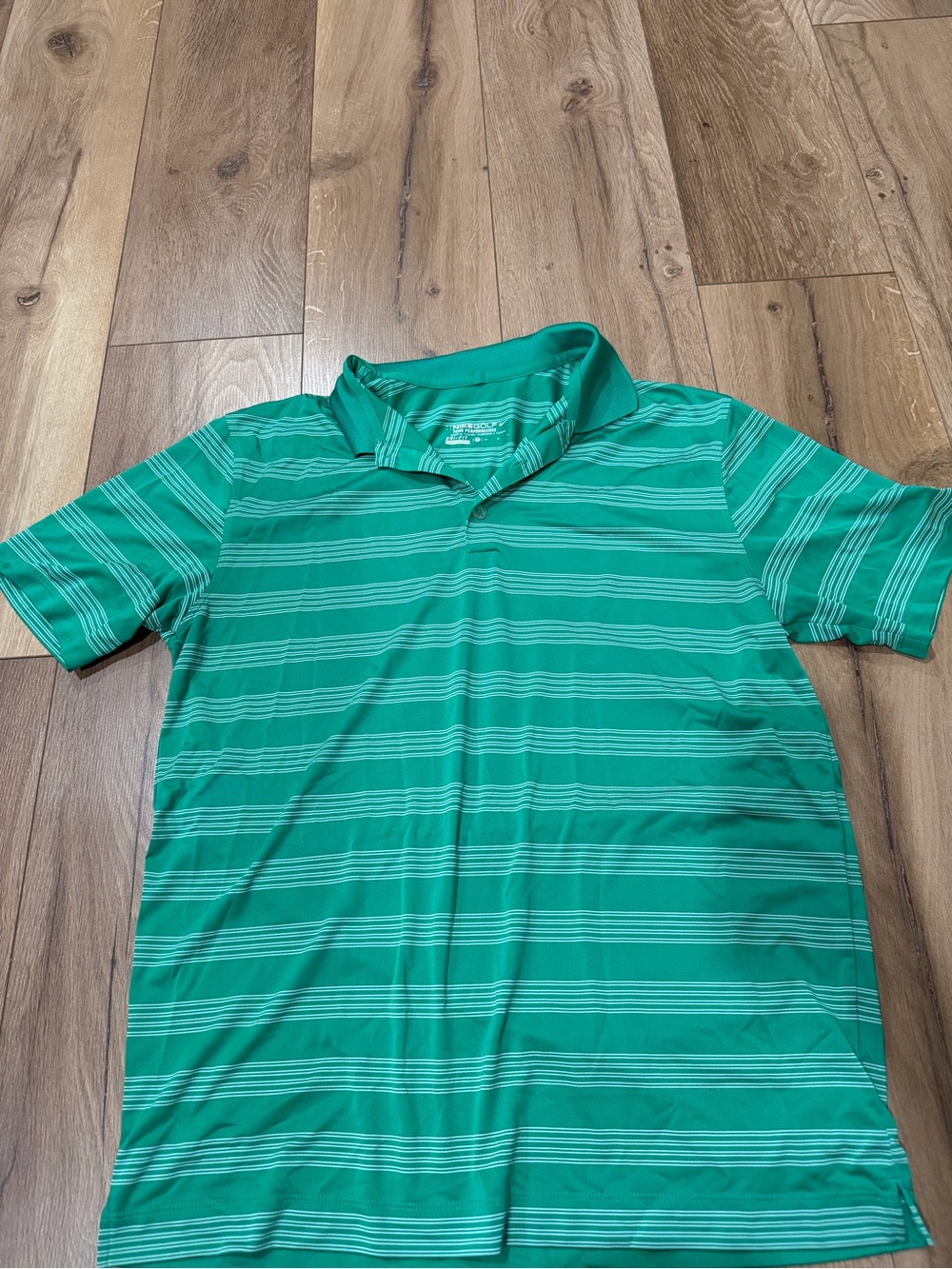 Nike Green Striped Polo Shirt